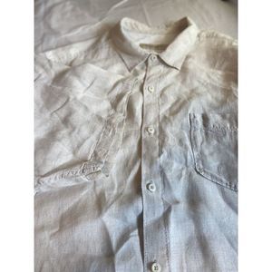 Men's Tommy Bahama Ivory Linen Short Sleeve‎ Button Up Shirt-Size 2XL-Mint Cond